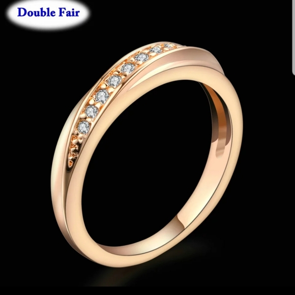 New rose gold tone Austrian Crystal tail ring - Picture 3 of 4